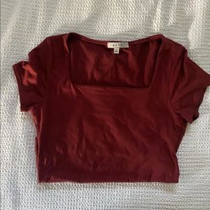 Maroon square neck bodysuit